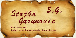 Stojka Garunović vizit kartica